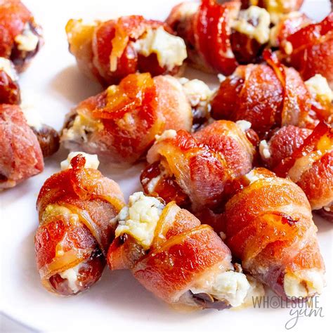 Bacon Wrapped Dates with Goat Cheese - Wholesome Yum