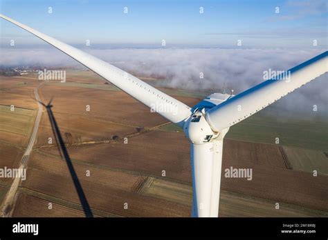 Aerial view of wind turbine Stock Photo - Alamy