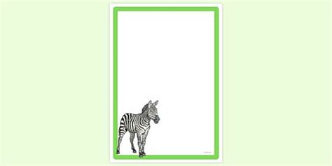 FREE! - Simple Blank Zebra Page Border | Page Borders | Twinkl