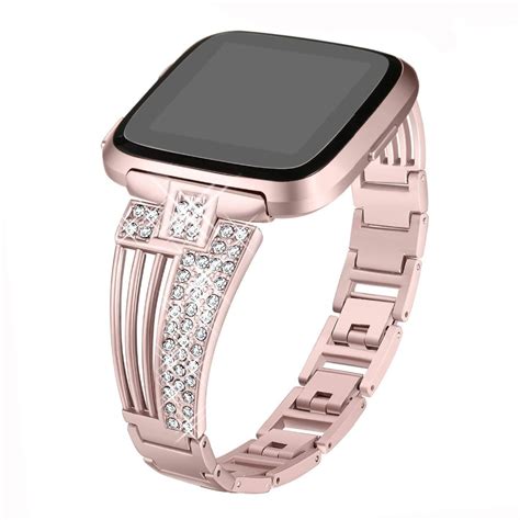 For Fitbit Versa Bands for Women, Replacement Metal Bling Bands Bracelets for Fitbit Versa ...