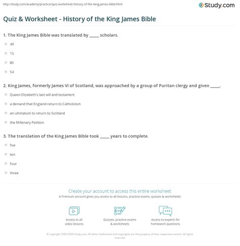 Bible Trivia Questions King James Version - The king james version bible trivia questions and ...