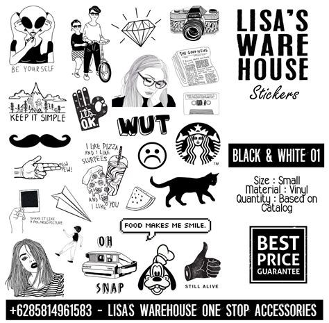 Jual Sticker Tumblr Black & White 01 - Lisas Warehouse | Tokopedia