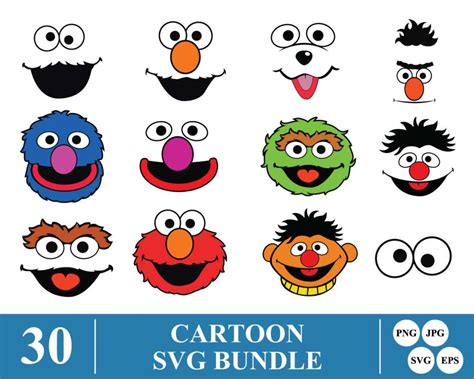 Cartoon SVG Bundle, Cartoon Face SVG Bundle, Cartoon Face Vector Bundle ...