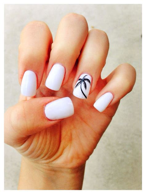 Palm tree white nails For Maternity Inspiration, Shop here >> http ...