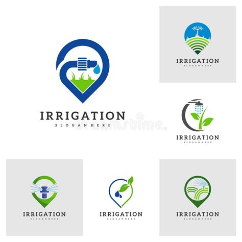 Set of Irrigation Logo Design Vector. Icon Symbol Stock Illustration - Illustration of grow ...