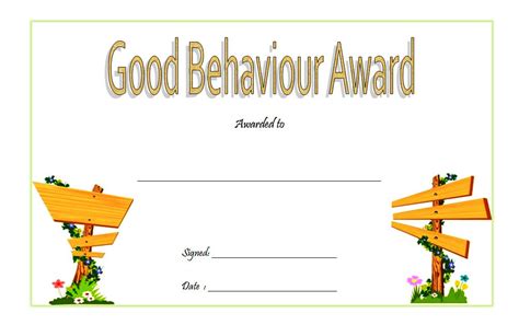 Good Behavior Certificate Free Printable 7 | Education certificate, Certificate templates ...