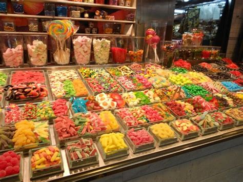 Open air market, Barcellona Spain. Candy made such beautiful pics. | Types of candy, Candy, Food