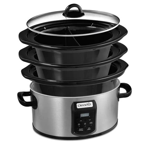 Crock-Pot® Choose-A-Crock 2,4,6 Qt. Oval Programmable Slow Cooker, Stainless SCCPVS642S-033 ...