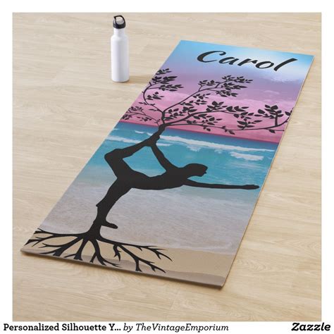 Personalized Silhouette Yoga Mat | Zazzle