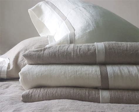 Linen TOP SHEETS in pure medium heavy linen with linen trim | Etsy | White linen bedding, Bed ...