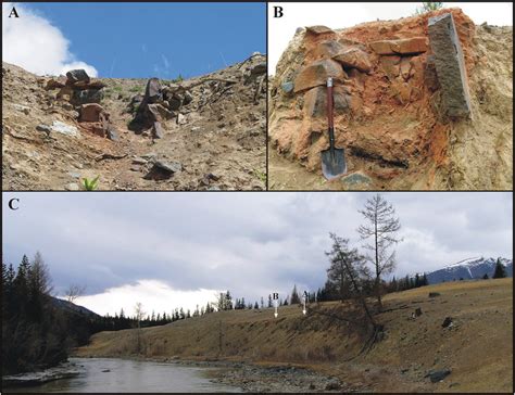 Remnants of two bloomery iron-smelting furnaces N 1 (A) and N 2 (B) in ...