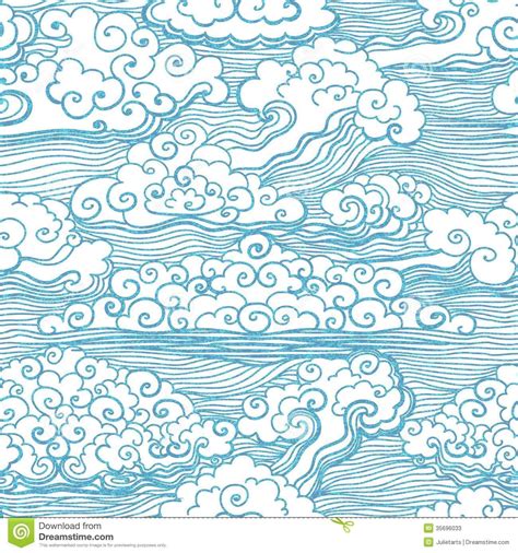 Seamless pattern with clouds. Vector, EPS 10 | Clouds pattern, Wind ...