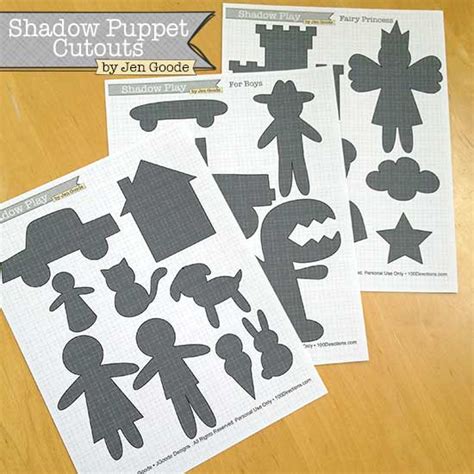 Shadow Puppet Printable Play Sets - 100 Directions