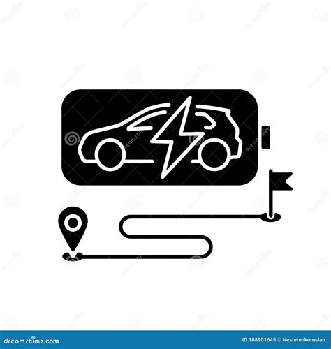 Battery Range Black Glyph Icon Stock Vector - Illustration of length ...