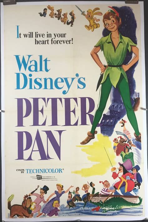 PETER PAN, Original Vintage 1976 Re-Release Disney Movie Poster - Original Vintage Movie Posters