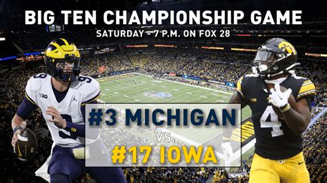 Big Ten title game set: Michigan vs. Iowa on Fox 28