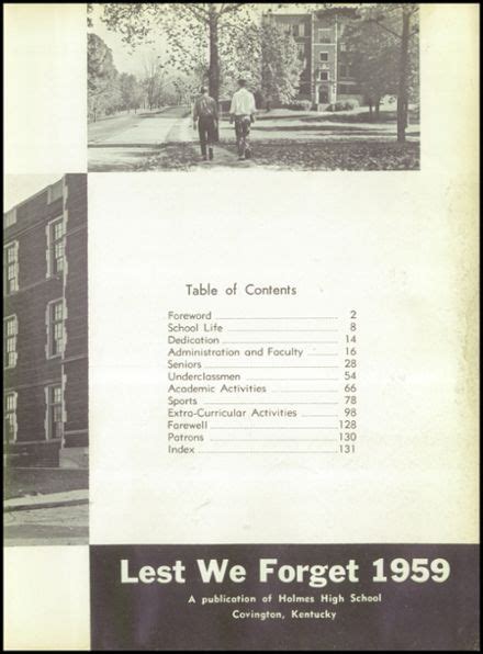 Explore 1959 Holmes High School Yearbook, Covington KY - Classmates