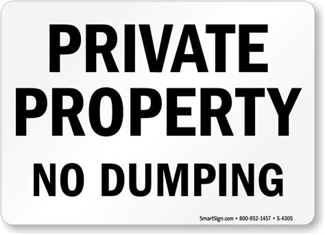 Private Property No Dumping Signs | Free Shipping Options