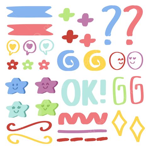 Digital Planner PNG Picture, Colorful Cute Doodles For Digital Planner, Scrapbook, Printable ...