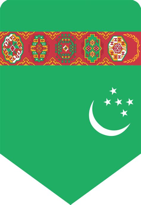 flag of TURKMENISTAN 14180200 PNG