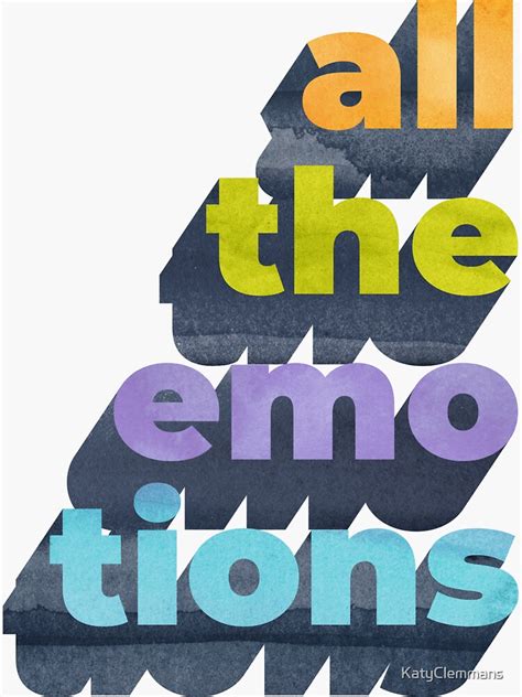 "All The Emotions Word Art" Sticker for Sale by KatyClemmans | Redbubble