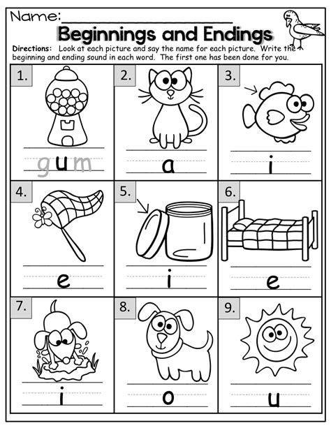 Beginning And Ending Sound Worksheets For Kindergarten