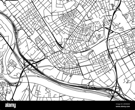 Road map of the city of Cornella de Llobregat in Spain on a white ...