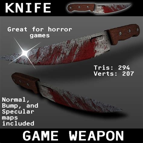 free knife weapon games 3d model