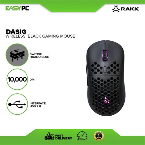 EasyPC | RAKK Dasig Wireless Gaming Mouse | 3325 Sensor | Huano Blue Switch | Black, White, Pink ...