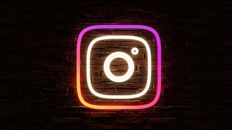 Ilustración 3d del logotipo de instagram de luces de neón | Foto Premium