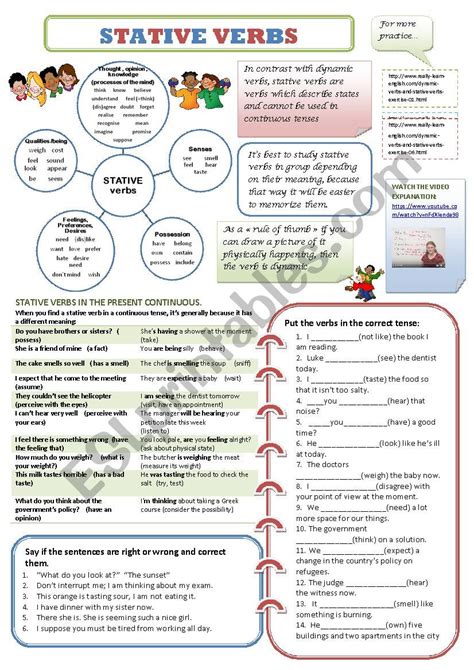 STATIVE VERBS - ESL worksheet by cristinasuma