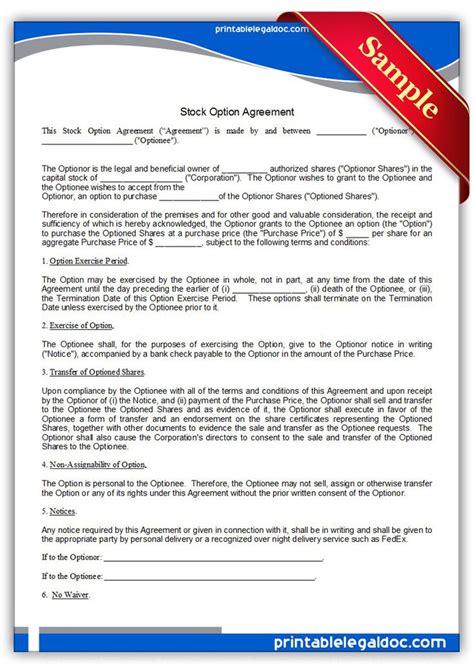 Screenplay Option Agreement Template | Creative Template Inspiration