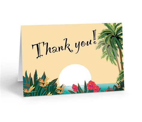 Tropical Hawaiian Thank You Card | Hawaiian Note Cards