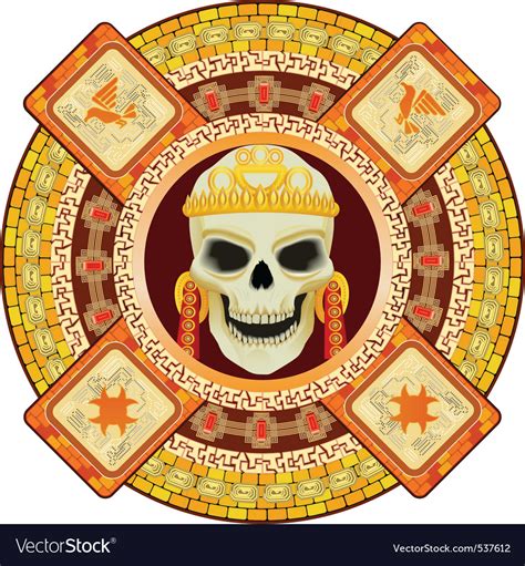 Aztec god death Royalty Free Vector Image - VectorStock