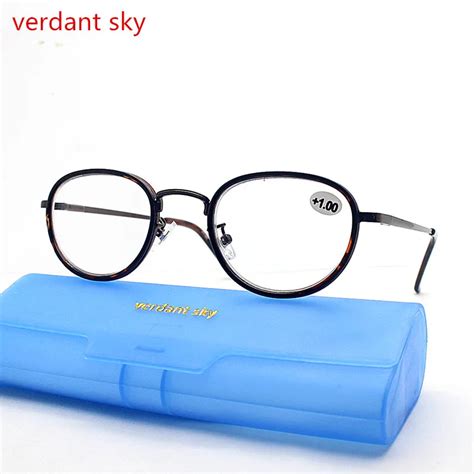 2018 brands Fashion TR90+Metal Reading Glasses Men Women Retro Round ...