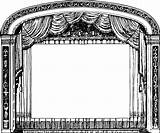 Vintage Stage Curtain Frame coloring Page  ColouringPages sketch template