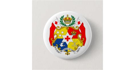 Tonga Official Coat Of Arms Heraldry Symbol Pinback Button | Zazzle