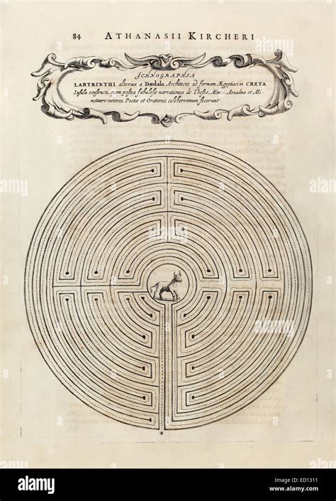 The Minotaur's labyrinth designed by architect Daedalus for King Minos of Crete. See description ...