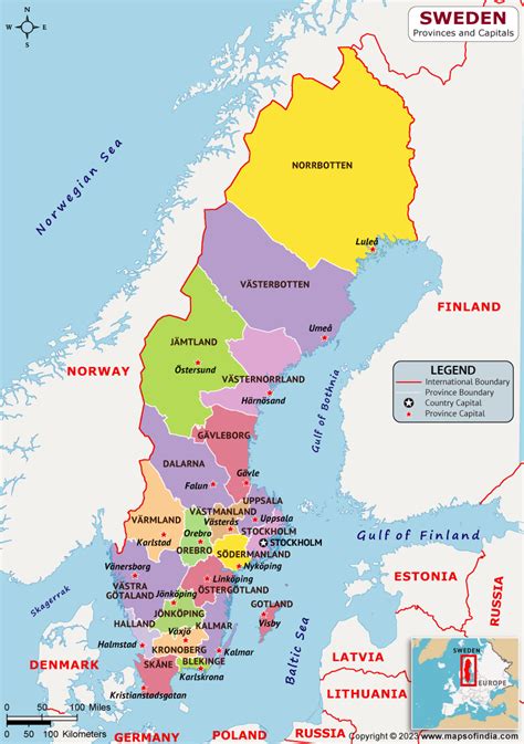 Sweden Provinces and Capitals List and Map | List of Provinces and ...