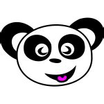 Panda cartoon character in pastel blue vector clip art | Free SVG