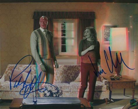 PAUL BETTANY, ELIZABETH OLSEN Autographed Original 8x10 Photo LOA TTM ...