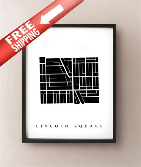 Lincoln Square Map Chicago Neighbourhood Art Print - Etsy