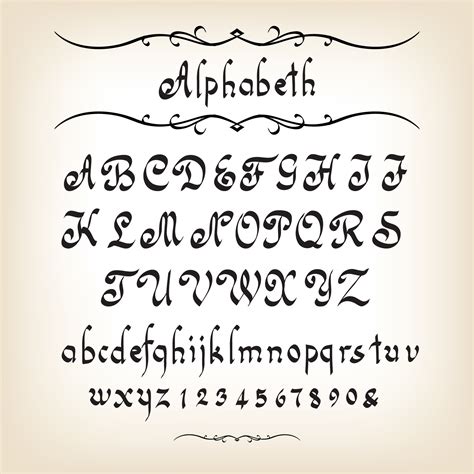 Hand drawn Alphabets design vector 04 free download