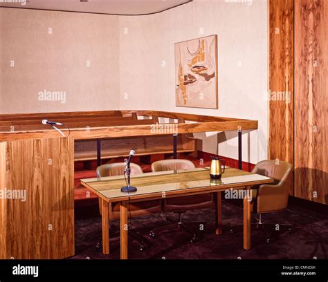 Architectural interior of court room Stock Photo - Alamy