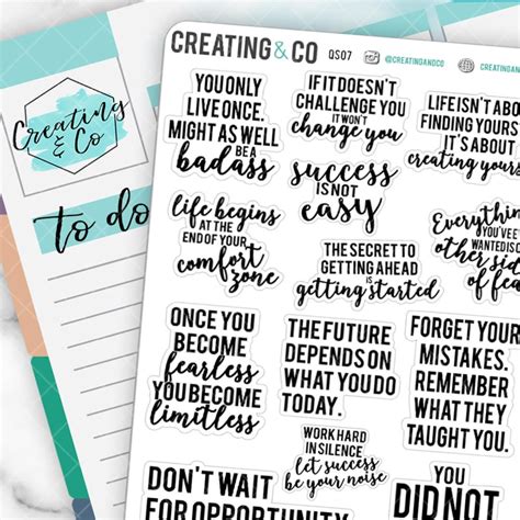 Inspirational Quote Planner Stickers for a Variety of - Etsy