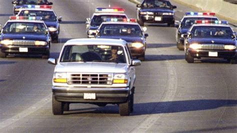 June 17, 1994 - OJ Simpson flees in a white Ford Bronco - 90 million ...