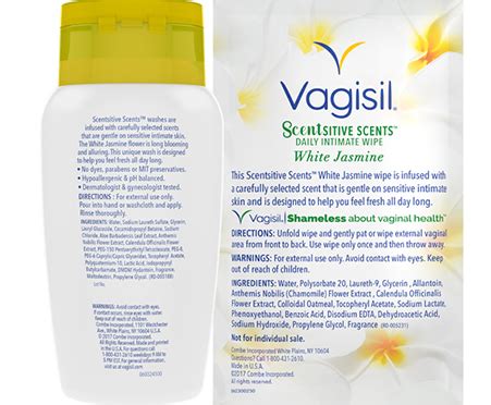 VAGISIL SCENTSITIVE SCENTS™ WHITE JASMINE DAILY INTIMATE WASH AND WIPES - Free Samples, Reviews ...