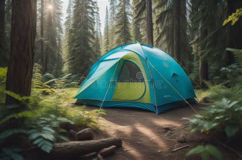 Camping Tent in the Forest. Camping in the Forest Stock Photo - Image ...