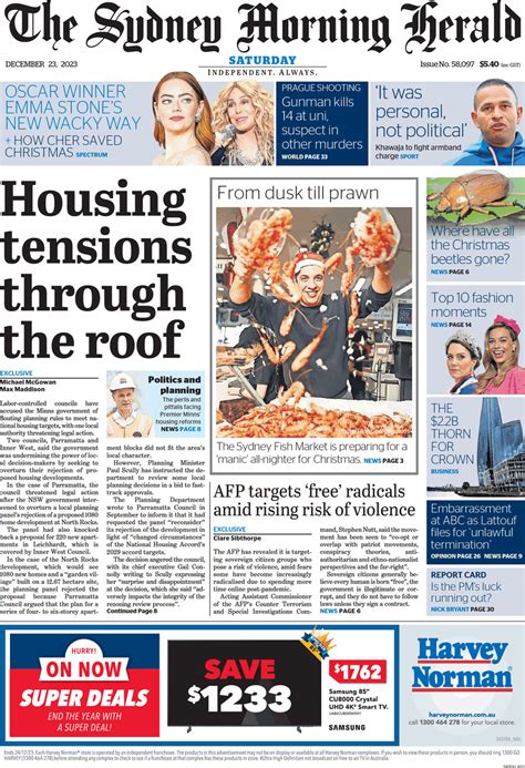 The Sydney Morning Herald - Today's Cover | Front Pages