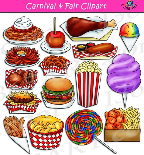 Carnival and Fair Foods Clipart Set Download - Clipart 4 School